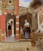 The Courtyard of a House in Delft (mk08) Pieter de Hooch